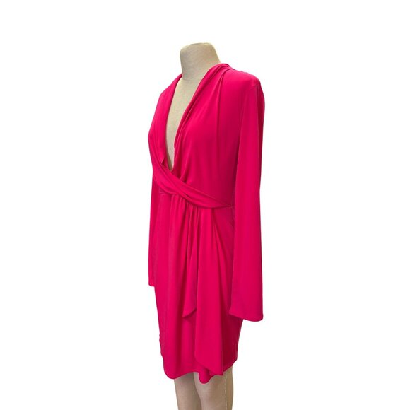 Victorias Secret Pink Long Sleeve Wrap Dress M Cocktail Party Homecoming Prom Su - Picture 3 of 9